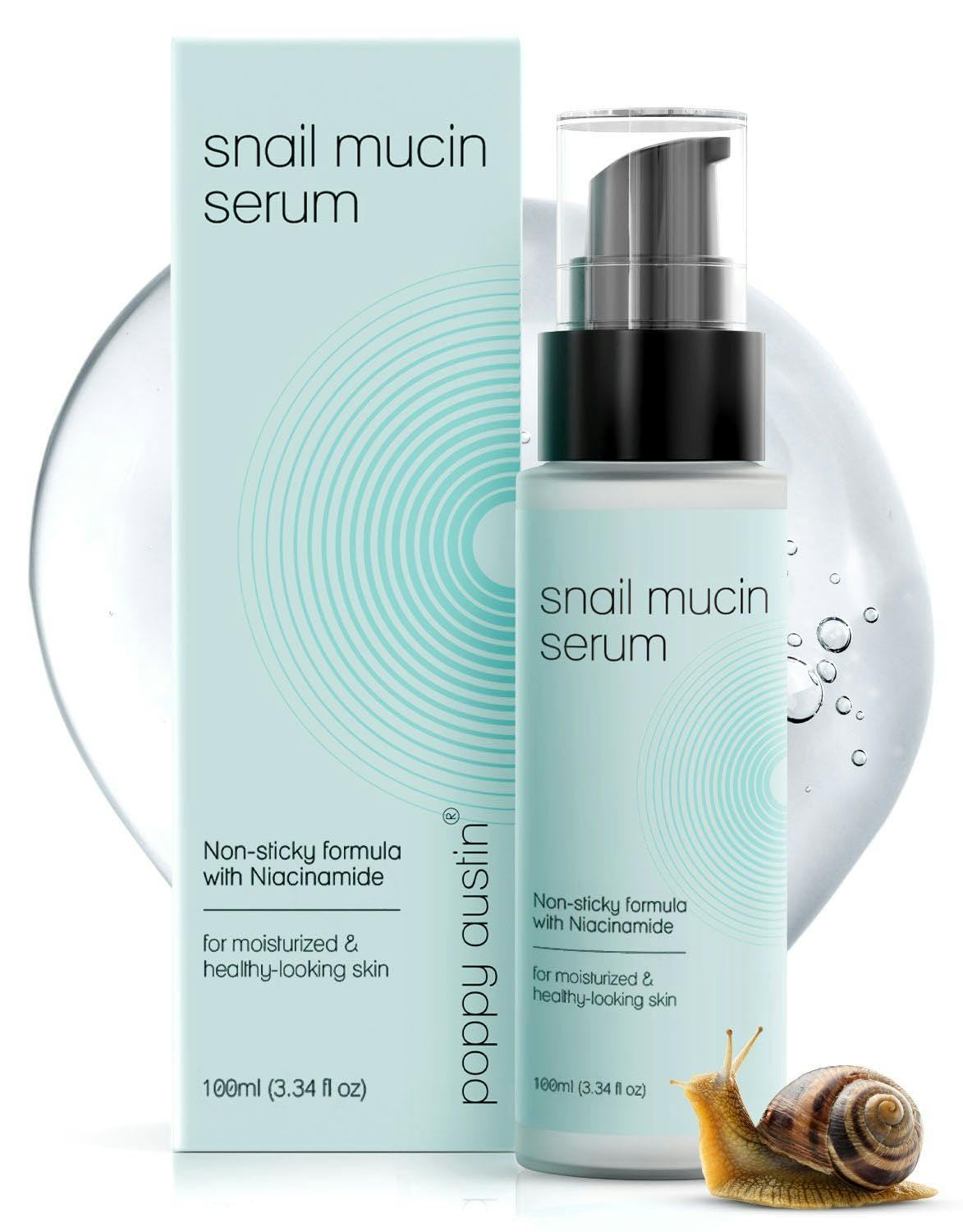 96% Snail Mucin Serum with Niacinamide Snail Serum for Face Hydrating Serum Snail Mucin Essence Face Serums for Anti Aging Serum (3.34 Fluid Ounces) My Store