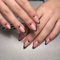 Glossy Almond French Tip Valentine Nails My Store