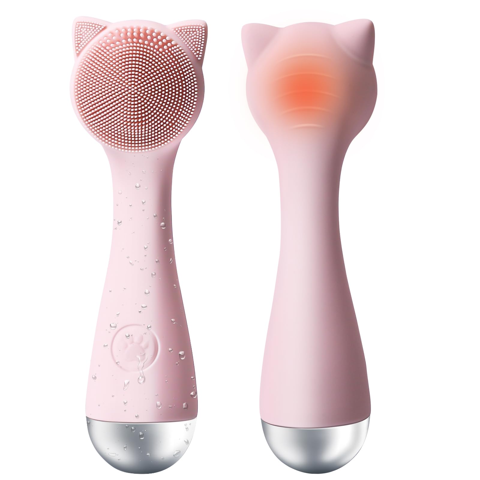 Facial Cleansing Brush Silicone Face Scrubber Exfoliator for Men & Women Electric Face Brush Waterproof with 3 Speeds Adjustable for Deep Cleaning Removing Blackhead Face Massaging (Pink) My Store