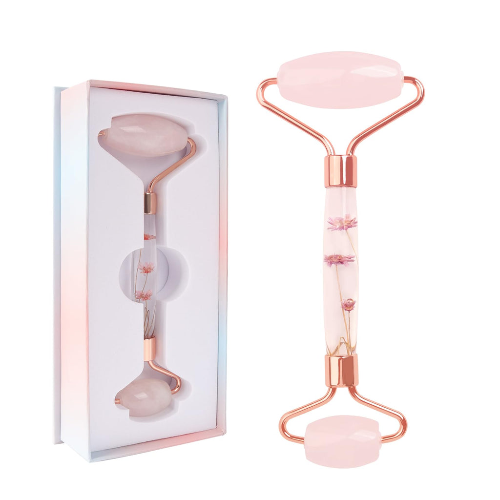 Raffaello Jade Roller for Face Face Roller Redness Reducing Skin Care Tools Natural Pink Facial Roller Guasha Face Tool Massager for Face Eyes Neck Relieve Fine Lines and Wrinkles - Rose Quartz My Store