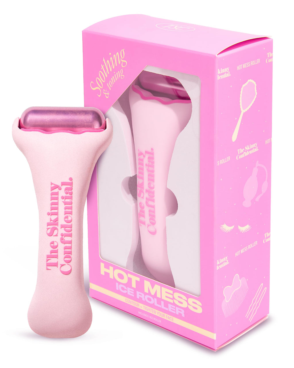 The Skinny Confidential HOT Mess Ice Roller for Face - Facial Roller Skincare Tools Contour Tighten & De-Puff Skin - Self Care Beauty Gift for Women & Men for Clear Radiant & Smoother-Looking Skin My Store