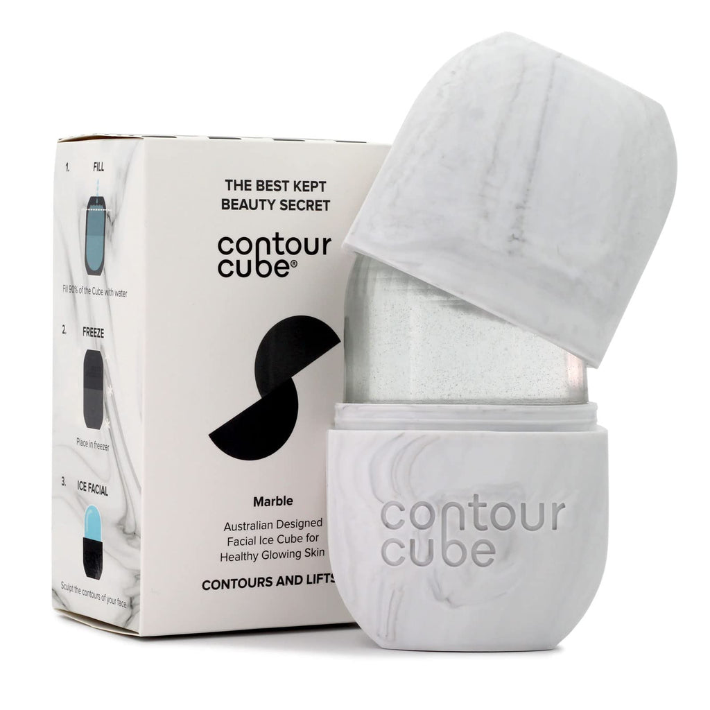 Contour Cube Original - Ice Roller for Sculpting & De-Puffing - Face Ice Roller & Massager with BPA-Free Silicone - Ice Mold for Face - Skin Care Tools for Daily Skincare (180ml) - Marble My Store