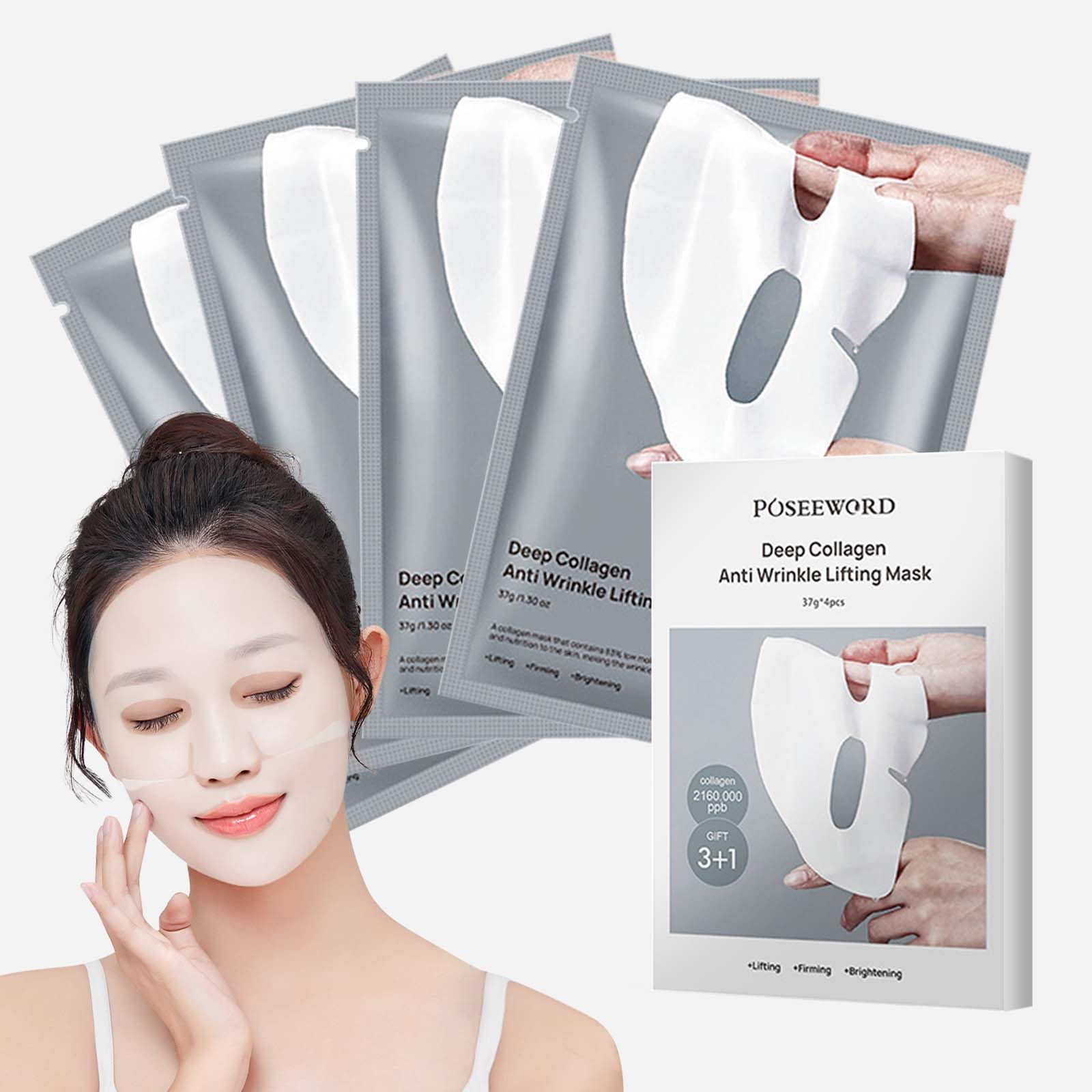 Bstfire collagen face mask is rich in collagen and contains a low amount of molecules collagen face mask hydrates nourishes lifts firms and moisturizes split repair collagen face mask My Store
