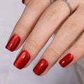 Hrnsnails Short Square Press On Nails Glue On Nails Short Red Fake Nails with Cat Eye Press On Nails Designs Acrylic Nails Press On Gel False Nails Artificial Nails Stick On Nails for Women My Store