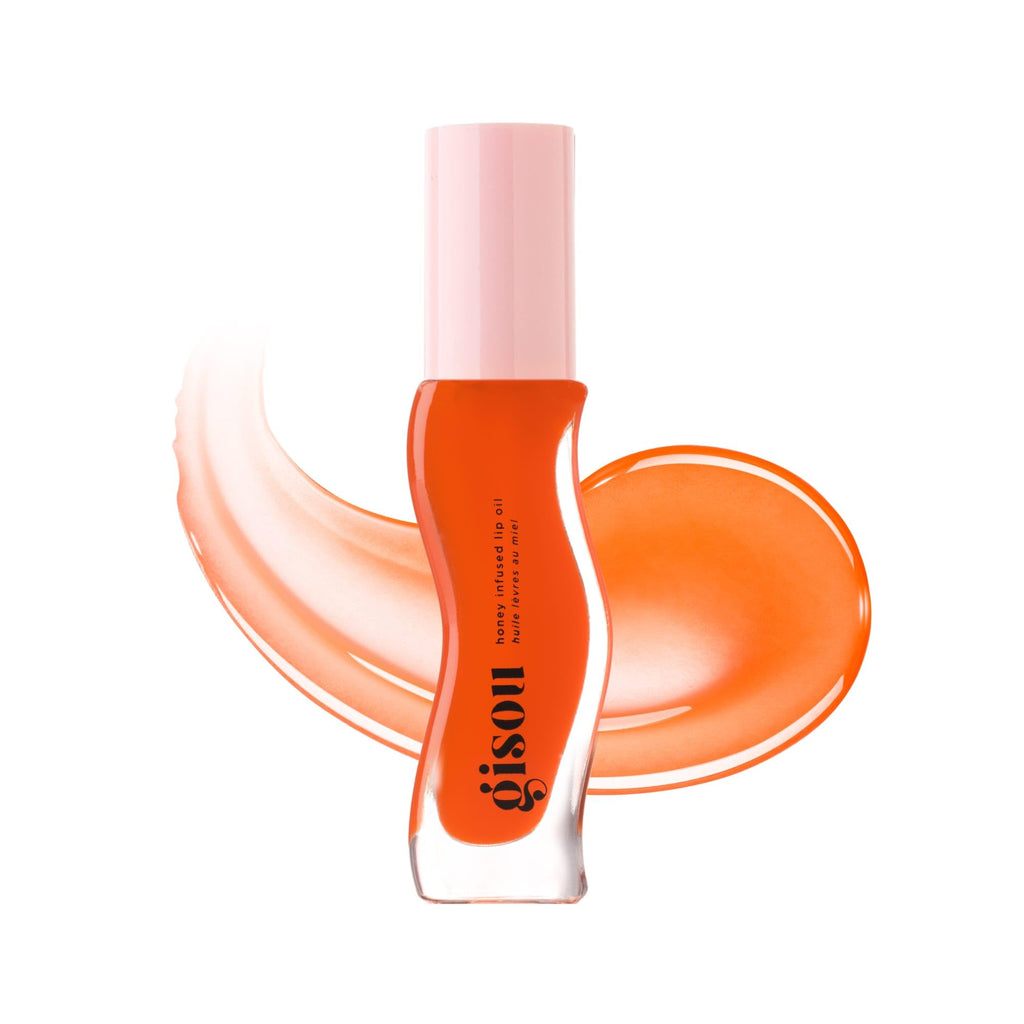 Gisou Honey Infused Hydrating Lip Oil Nourishing Lip Moisturizer for Dry Lips High Shine Smooth Finish Sheer Hot Coral Shade Tropical Mango Passion Fruit Scent Mango Passion Punch 8ml My Store
