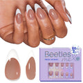 Beetles French Tip Press On Nails Almond Press On Nails Medium Press On Nails Almond Supremely Fit & Natural Glue On Nails Brown Glue On Nails in 15 Sizes My Store